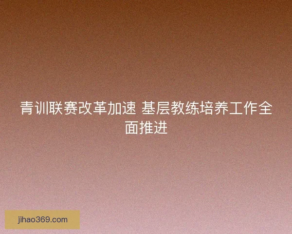 青训联赛改革加速 基层教练培养工作全面推进